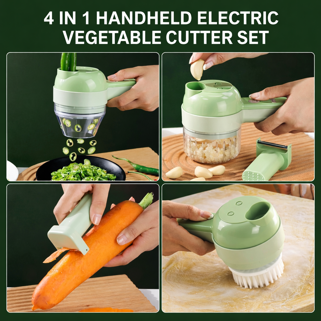 4 in 1 Portable Electric Vegetable Cutter Set